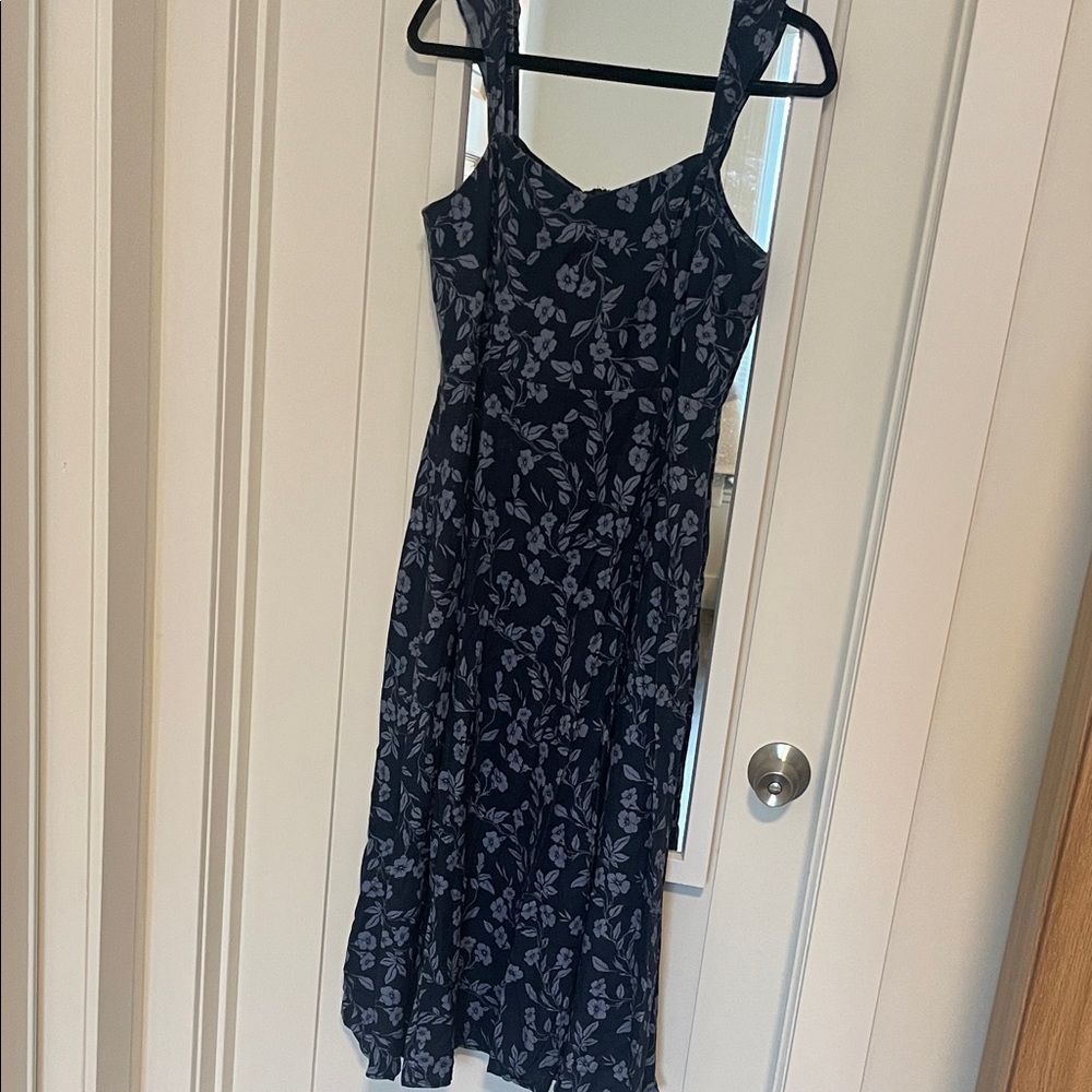 Calypso St. Barth floral Navy Blue midi Dress